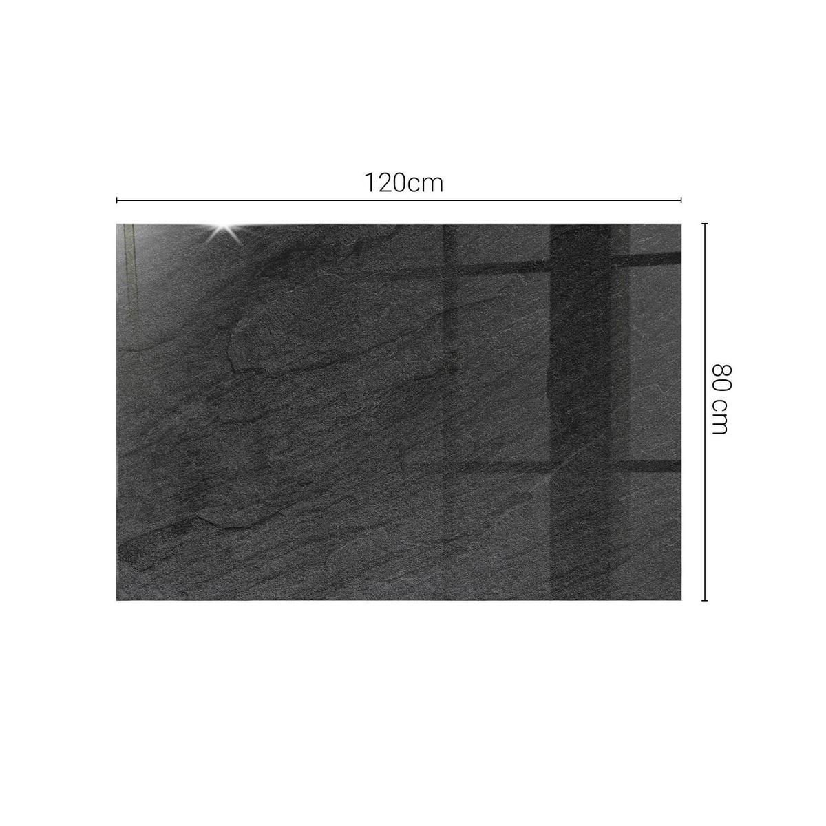 TISCHPLATTE 120x80 cm Natürliche Steinstruktur - Schwarz, Glas (0.4/120/80cm) - TULUP