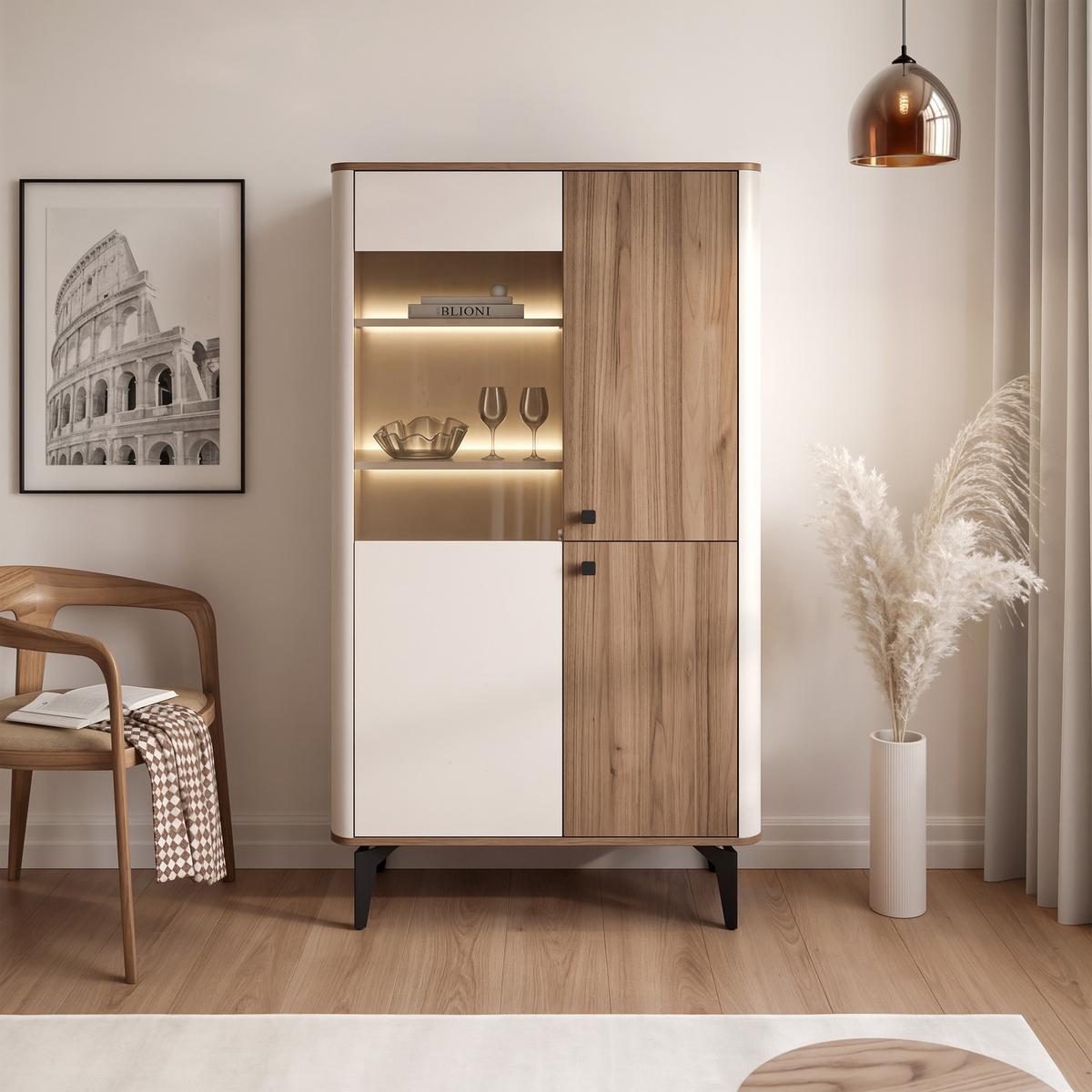 VITRINE BELLAGIO - Kaschmir, Holzwerkstoff (88/156/40cm) - Idohome