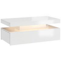 COUCHTISCH Spanplatte Hochglanzweiß - Weiß Hochglanz, Holzwerkstoff (100/50/40cm) - HOMCOM