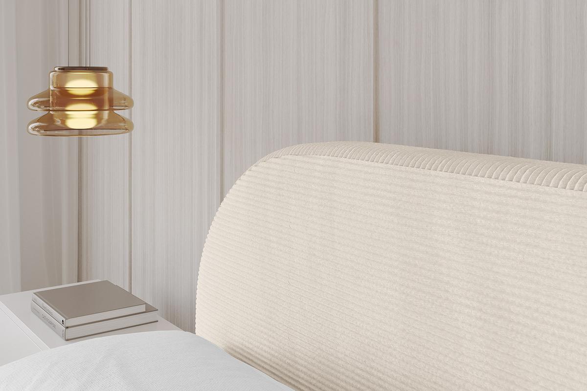 POLSTERBETT mit Bettkasten, Fußteil und Lattenrost, Boxbett mit Matratze H3/H4 - TIVON-Z-V1 180x200 Beige - Creme, Holzwerkstoff/Textil (180/200cm) - ALTDECOR