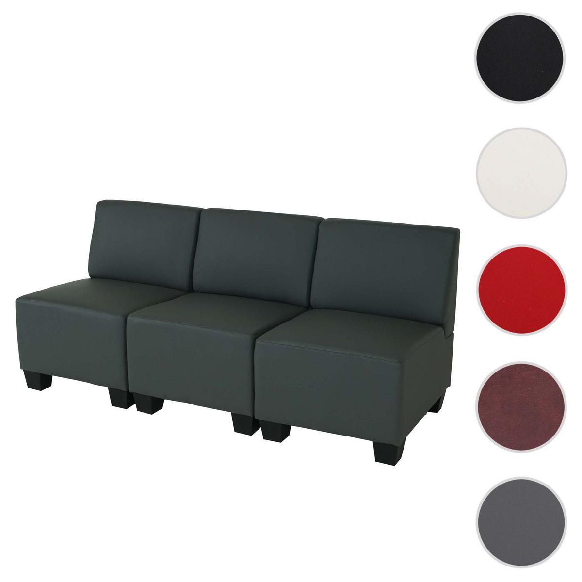 3-SITZER Grau - Dunkelgrau/Grau, Textil (171/76/72cm) - MCW
