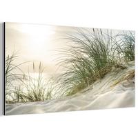 METALLBILD Dünen mit Strandhafer in der Sonne des Nationalparks Schleswig-Holsteinisches Wattenmeer 80x40 cm - Creme, Metall (80/40cm) - MuchoWow