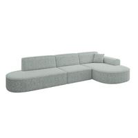 ECKSOFA Ottomane Rechts MARI-L2 - 328x171x79 cm Grün Tissu - Wildeiche/Schwarz, Holzwerkstoff/Kunststoff (171/328cm) - ALTDECOR