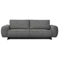 SCHLAFSOFA Vito 3-Sitzer mit Bettkasten, DL-System, Chenille-Stoff, Dunkelgrau - Dunkelgrau/Schwarz, Textil (256/90/99cm) - Beautysofa