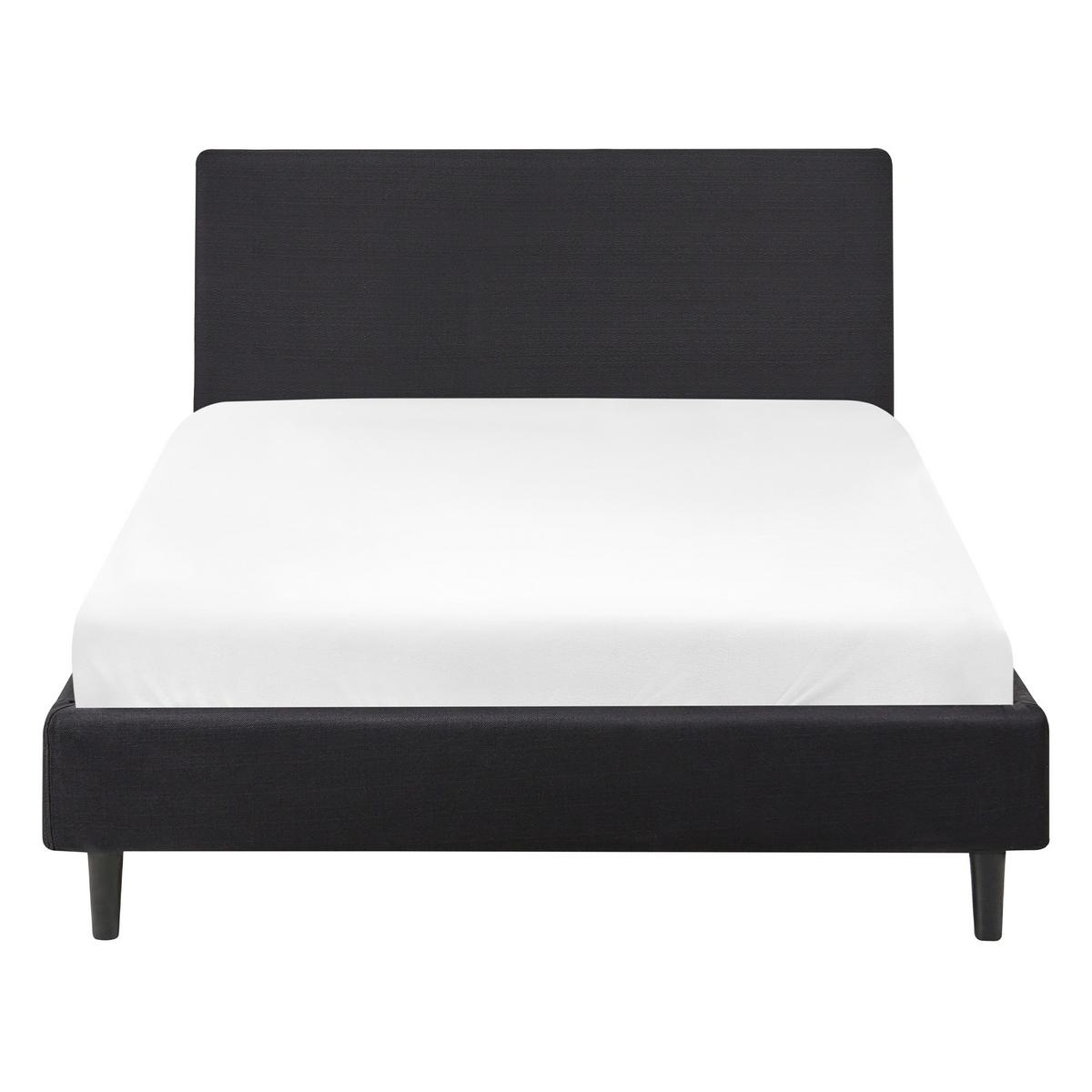 BETT mit Lattenrost 120/200 cm Stoff Schwarz Fitou - Schwarz, Textil (120/200cm) - Beliani
