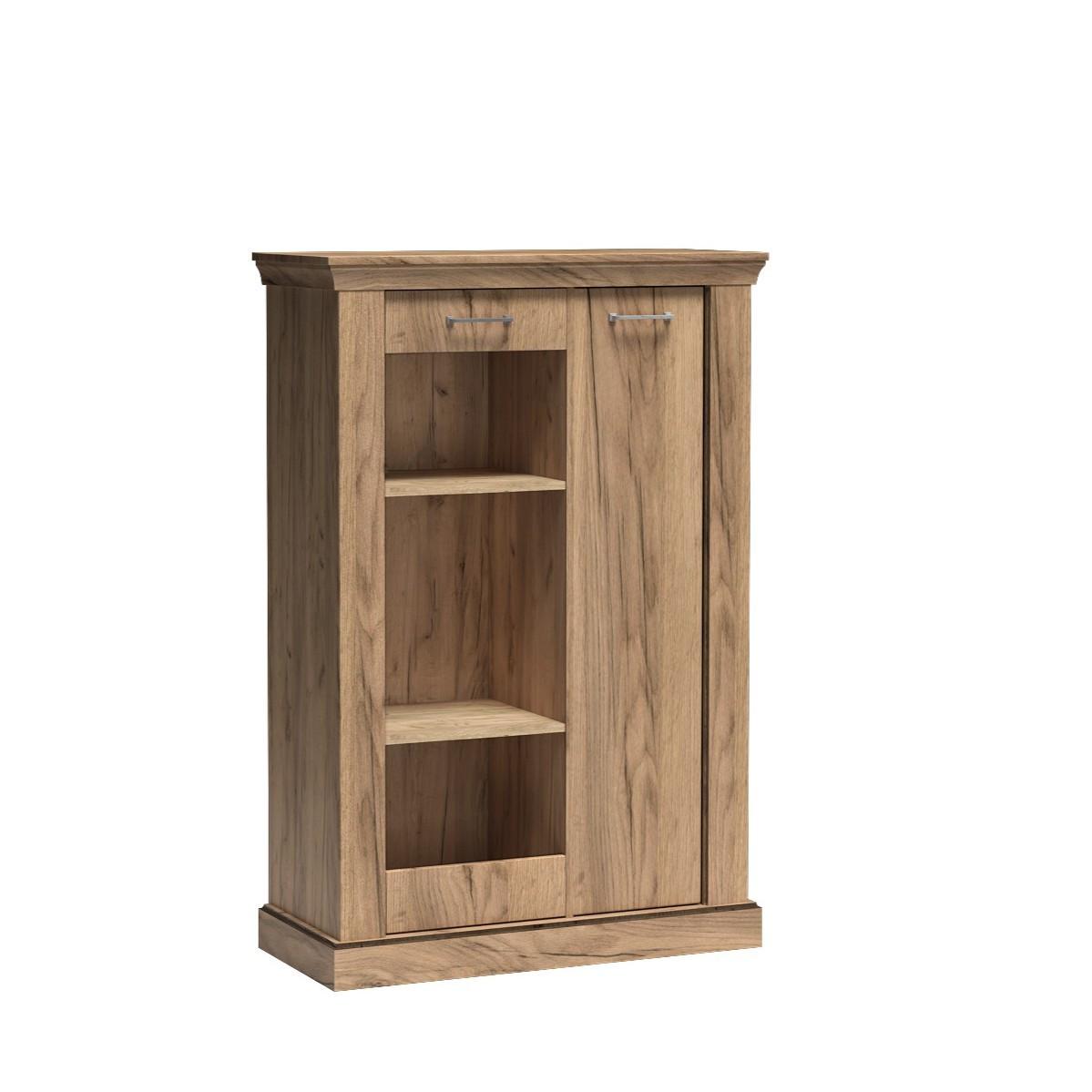 VITRINE DESIO 140,5 / 97 cm in Eichefarben - Eichefarben, Holzwerkstoff (97/140.5/42cm) - MASSENO