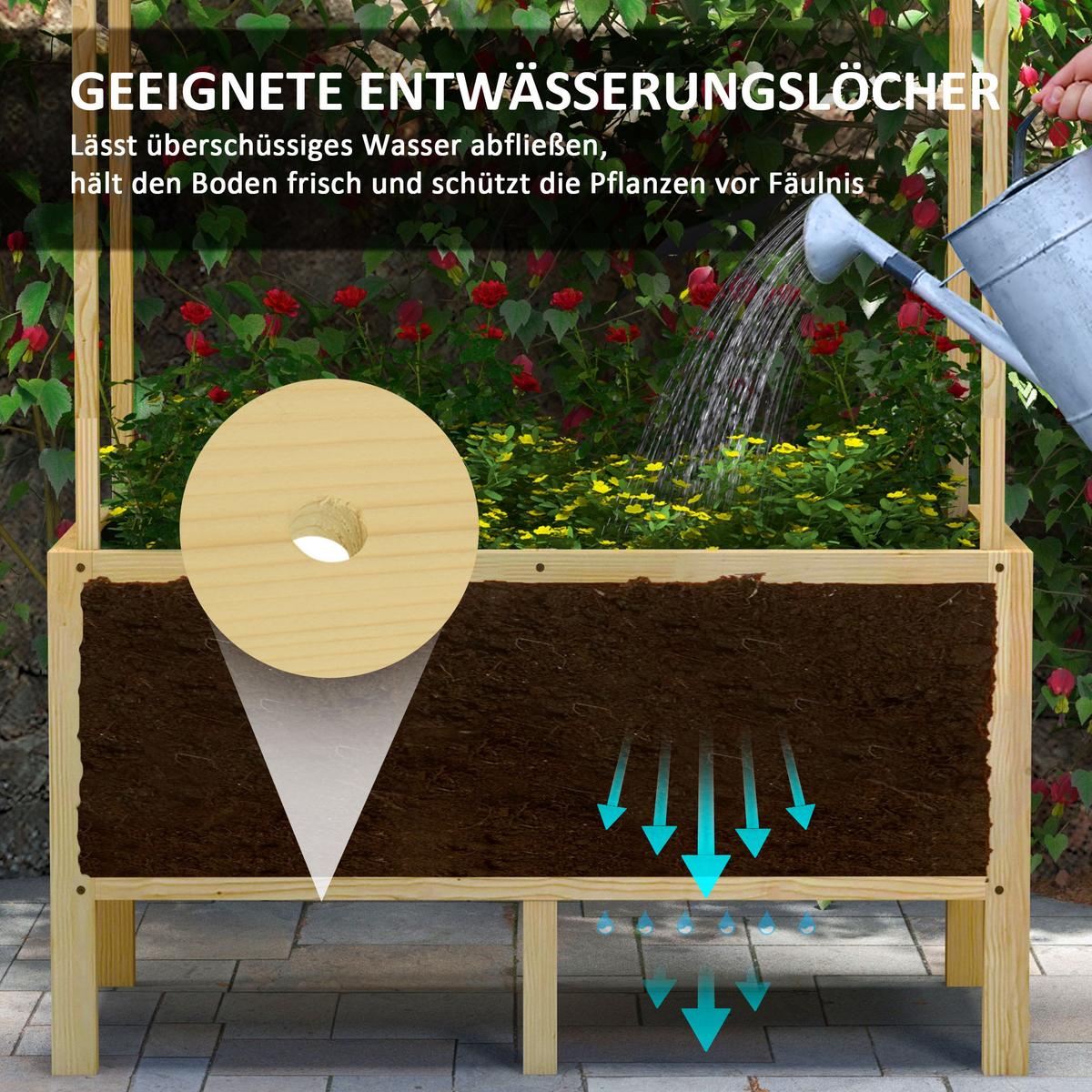 HOCHBEET, Naturholz, Tannenholz - Naturfarben, Holz (60/152/110cm) - Outsunny