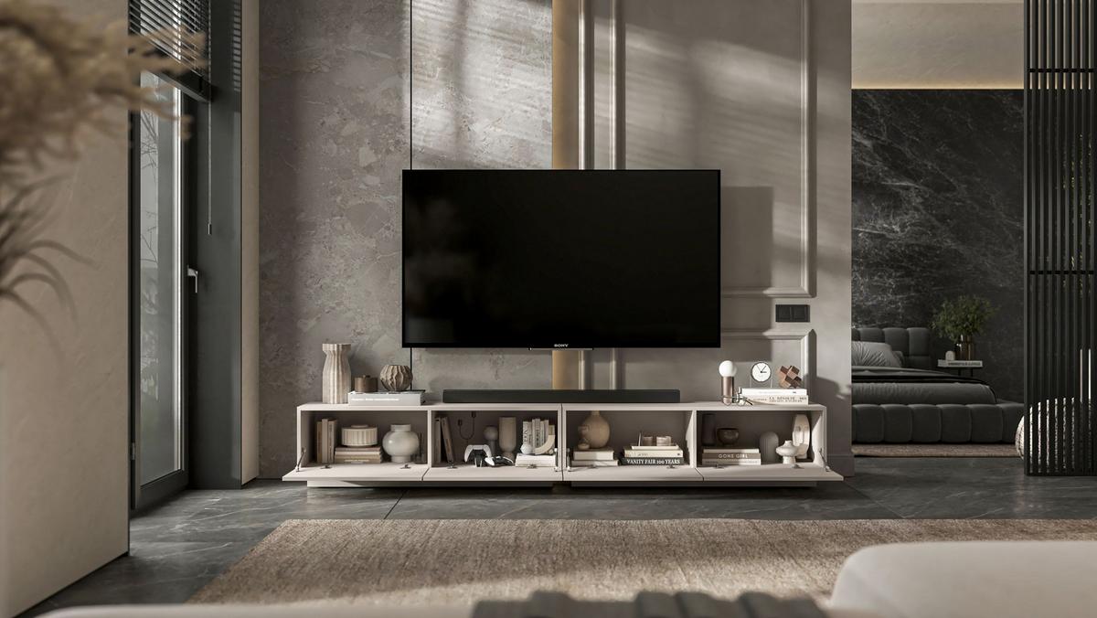 TV-LOWBOARD 2-er Set Enjoy Kaschmir Matt Loft 120 cm - Kaschmir, Holzwerkstoff (240/37/35cm) - Meble Lindner