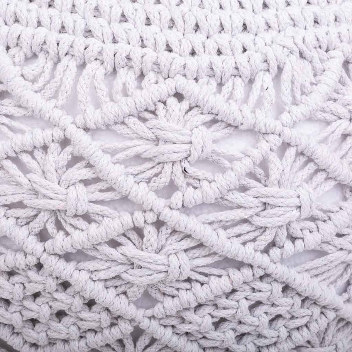POUF aus Baumwolle, weiß, 45x33cm - Weiß, Textil (45/33/45cm) - Wanderlust