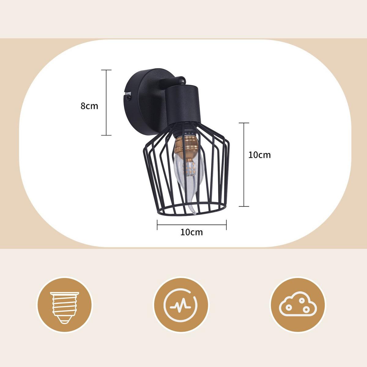 DECKENSTRAHLER Franziska 1-flammig 8/10/10 cm - Schwarz, Metall (8/10/10cm) - Nettlife