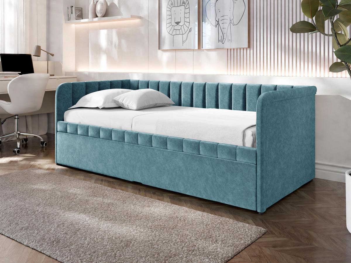 JUGENDBETT Nube - Blaugrau/Schwarz, Holz/Kunststoff (90/200cm) - MIRJAN24