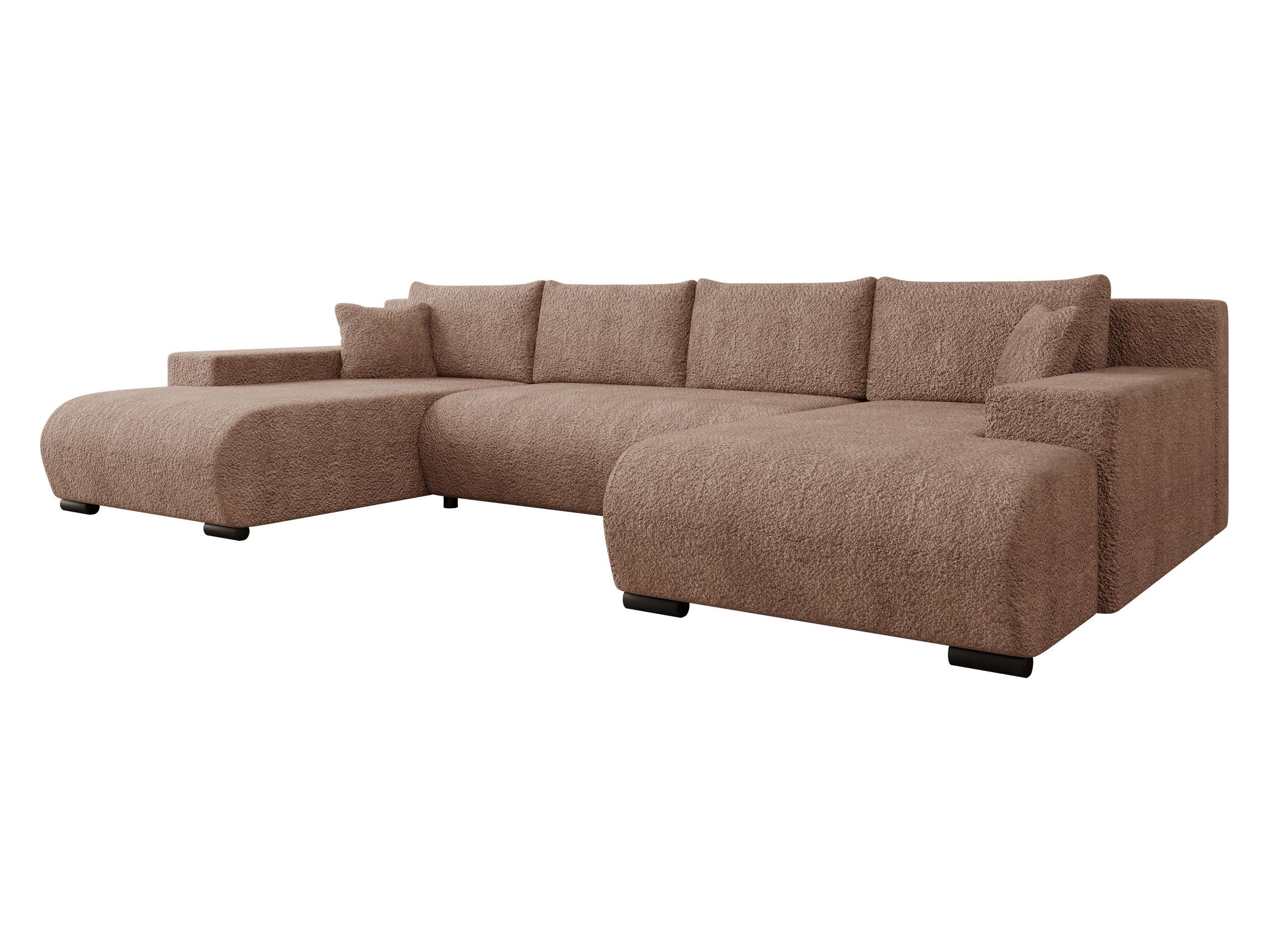 WOHNLANDSCHAFT Nojan U - Schwarz/Braun, Holz/Kunststoff (351/80/191cm) - MIRJAN24