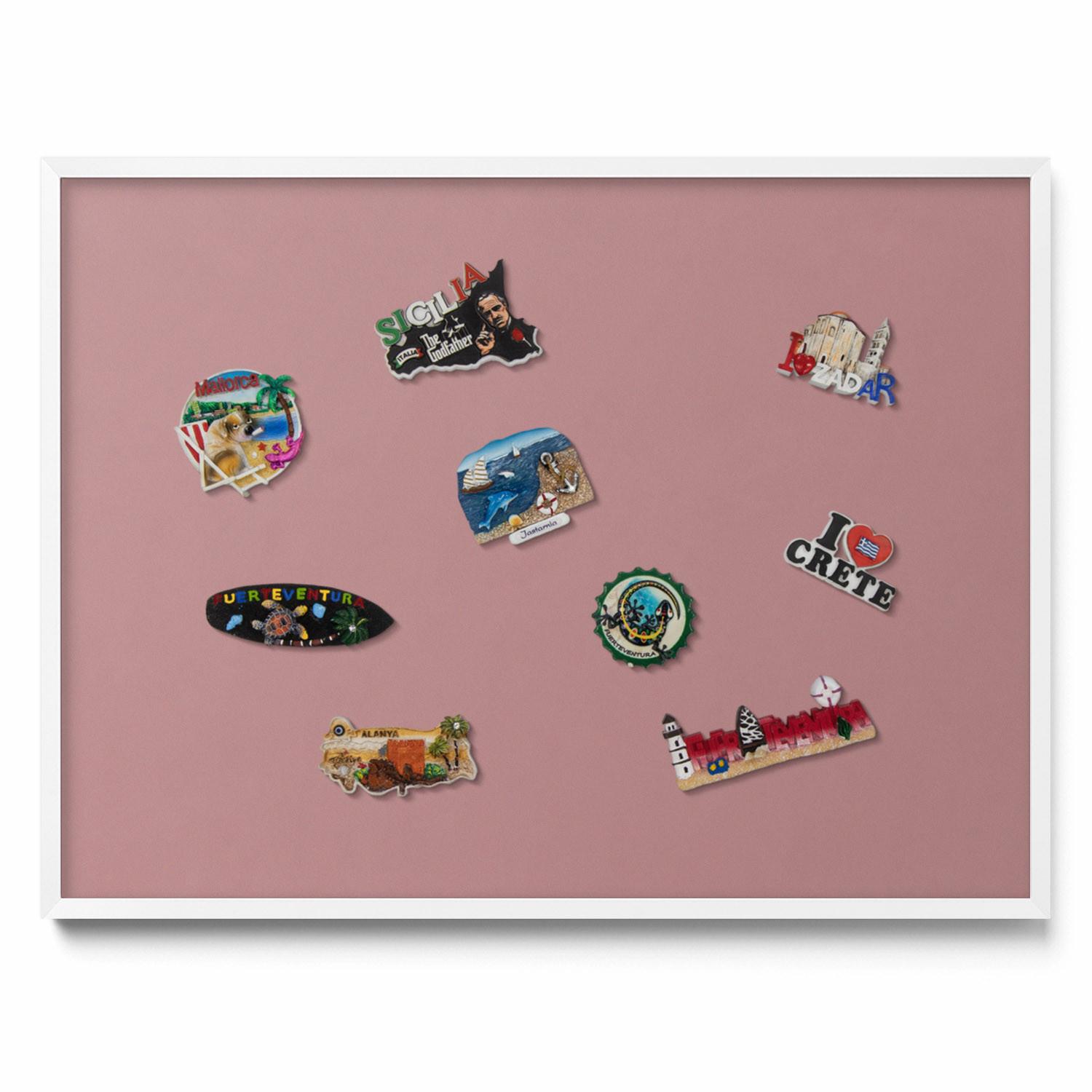 MAGNETTAFEL 80x60 cm Weißer Rahmen Pastellrosa - Beere, Metall (80/60/0.4cm) - TULUP