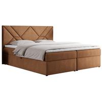 BOXBETT NEOMI 160/200 - Orange Strukture - H4 - Visco - Orange, Holz/Textil (160/200cm)