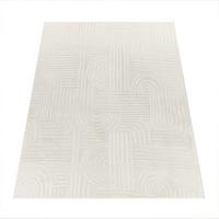 KURZFLORTEPPICH, mit Struktur, aus Polyester, Florhöhe 10 mm, Creme, 120 x 160 cm - Creme, Textil (160/120cm) - KADIMA DESIGN