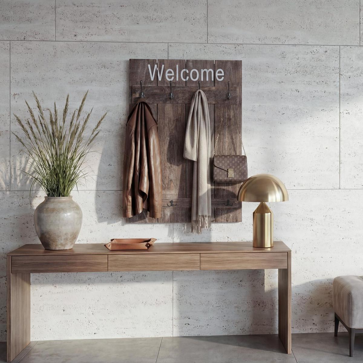 WANDGARDEROBE WELCOME SHABBY Braun - Braun, Holz (60/90/8cm) - MCW