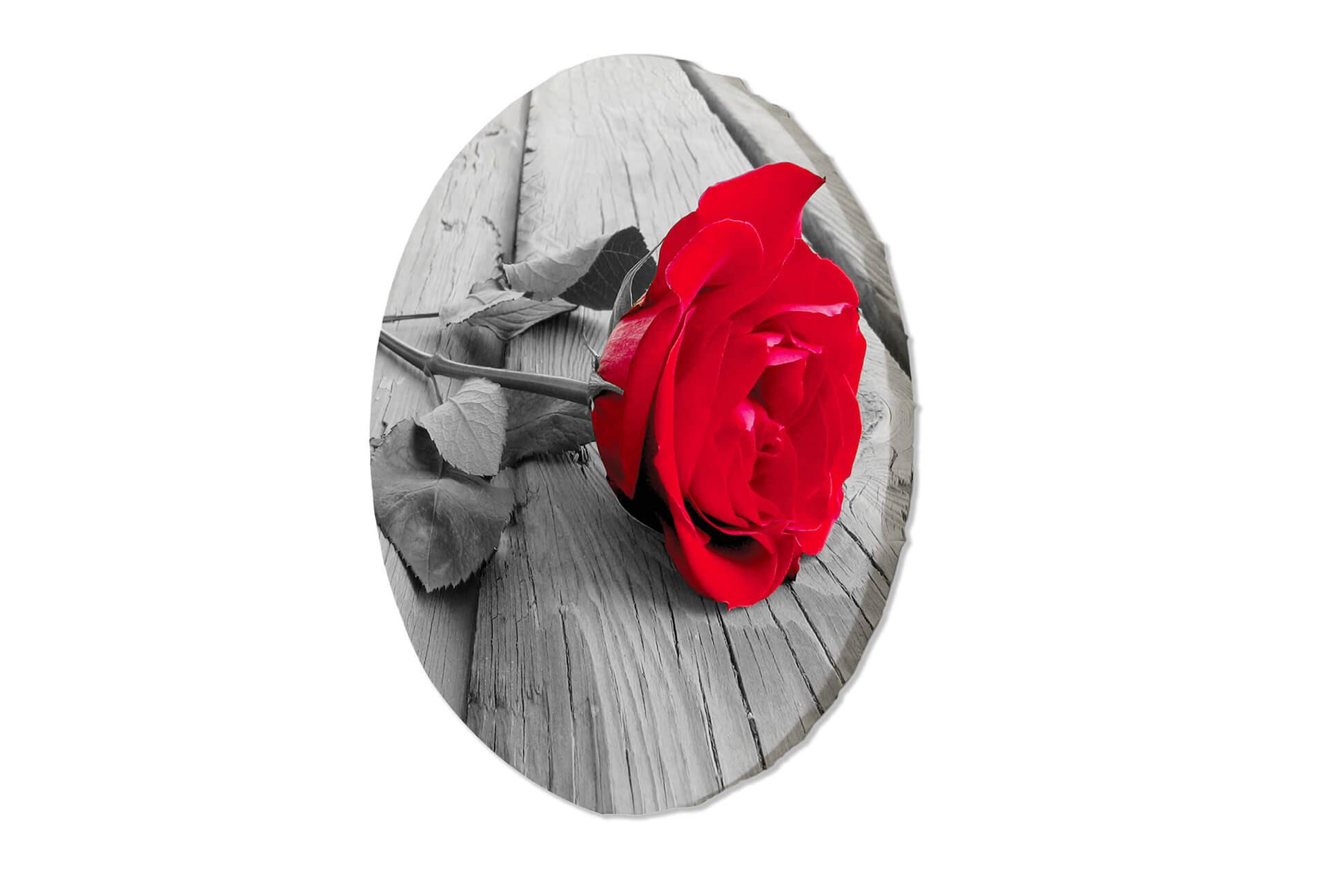 RUNDES BILD Grau 60/60 cm - Rot/Grau, Textil (60/60cm) - KUNSTLOFT