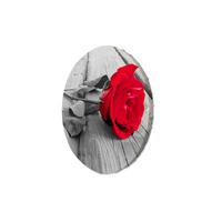 RUNDES BILD Grau 60/60 cm - Rot/Grau, Textil (60/60cm) - KUNSTLOFT