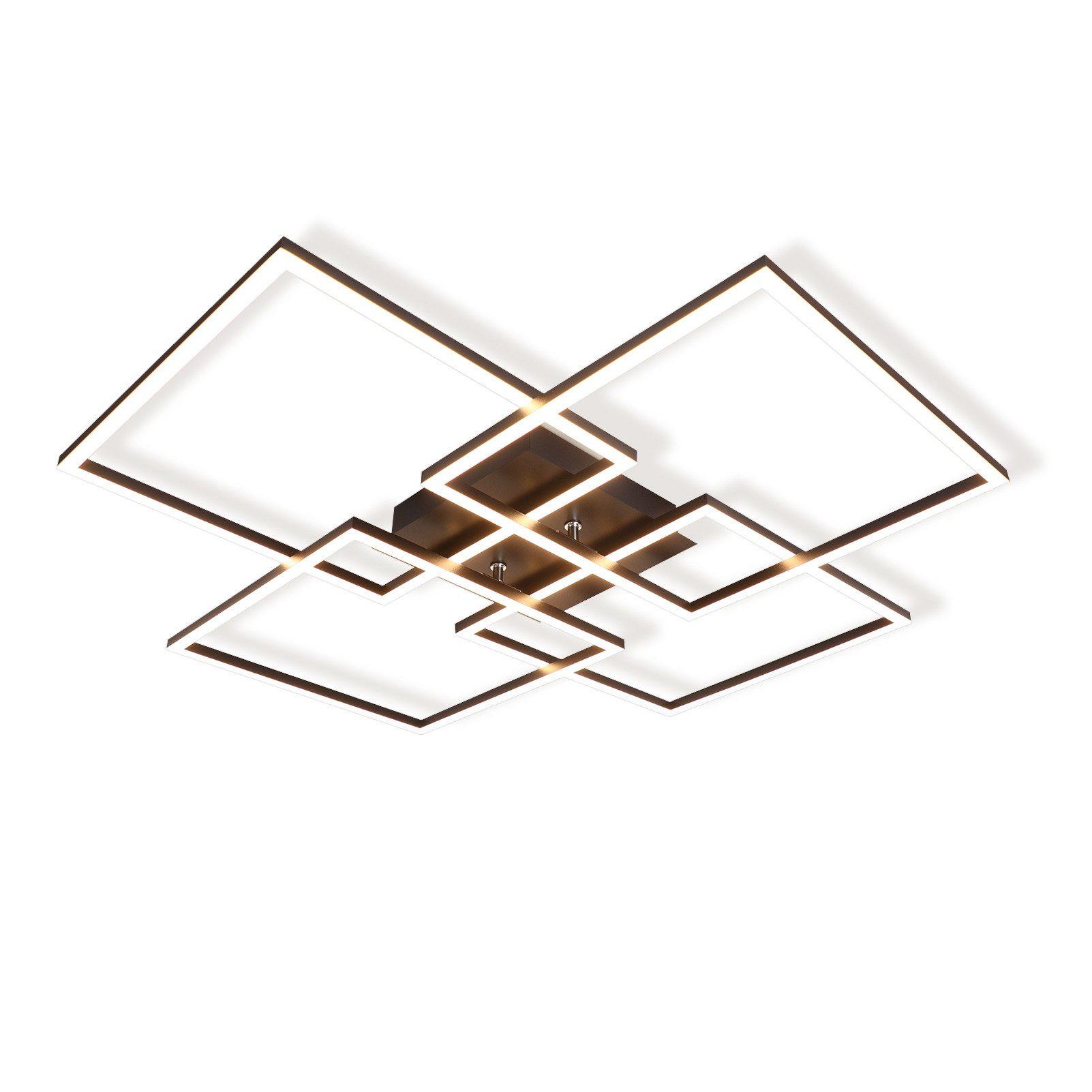 LED-DECKENLEUCHTE Nachtzahn 72.4/72.4/7.3 cm - Schwarz, Metall (72.4/72.4/7.3cm) - ZMH