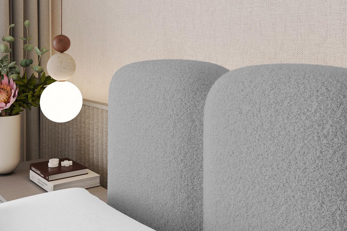 BOXBETT mit Matratze H4 - NINA - 120x200 cm Hellgrau - Hellgrau, Holzwerkstoff (120/200cm) - ALTDECOR