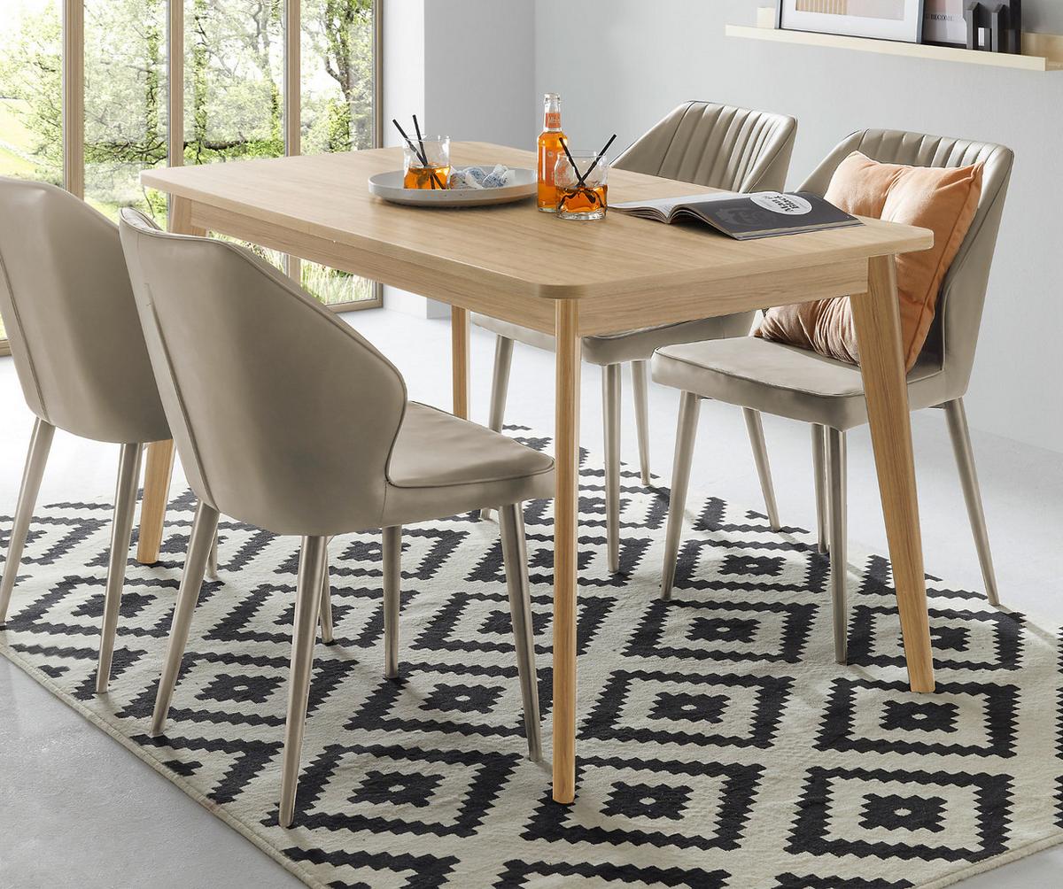 ESSTISCH naturfarben Eiche, skandinavisch, Küchentisch ausziehbar 140 - 180 cm - Eichefarben/Naturfarben, Eichenholz/Holzwerkstoff (140/80/75cm) - Furn.Design