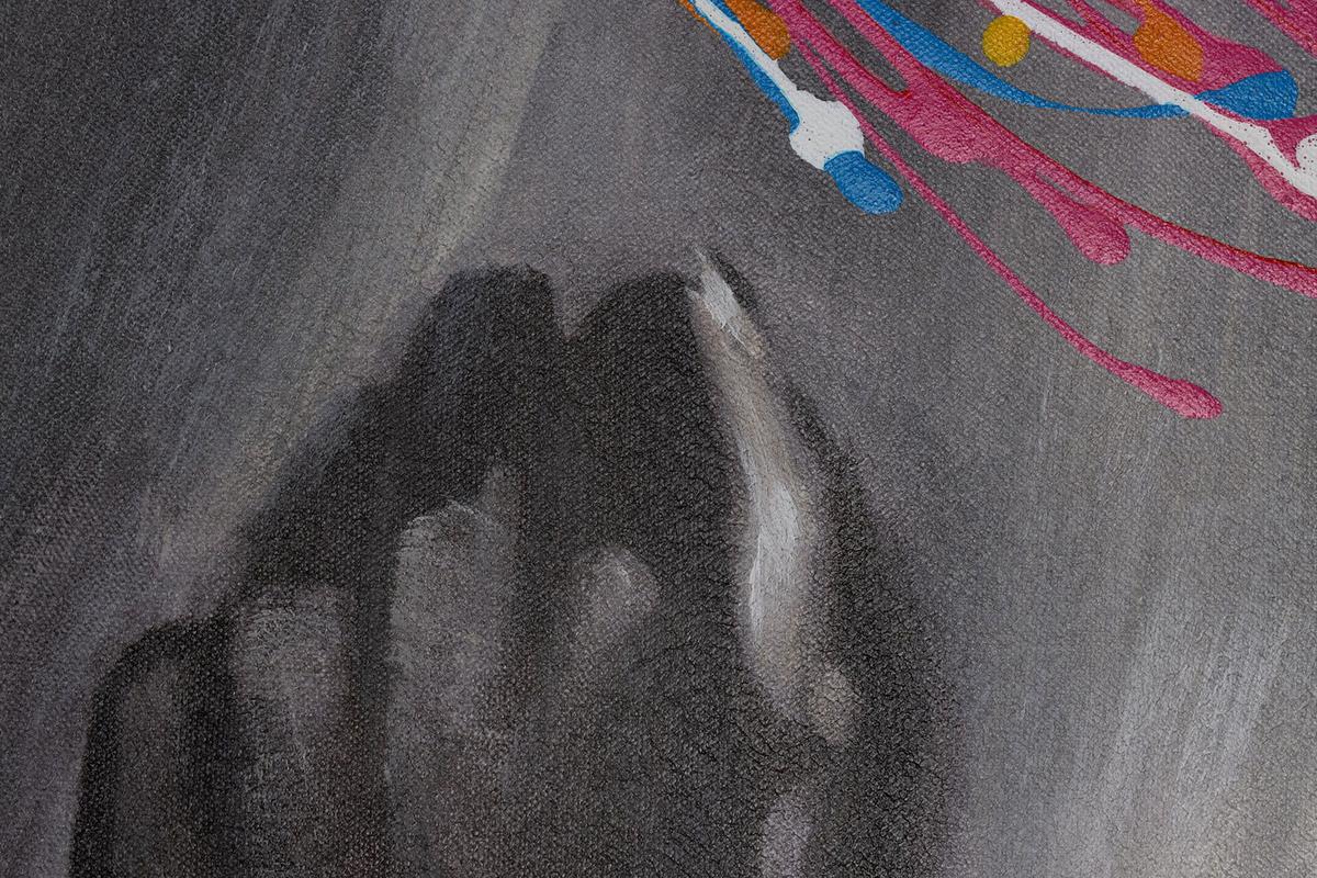 ACRYLBILD HANDGEMALT 60/90 cm - Braun, Holz/Textil (60/90cm) - KUNSTLOFT