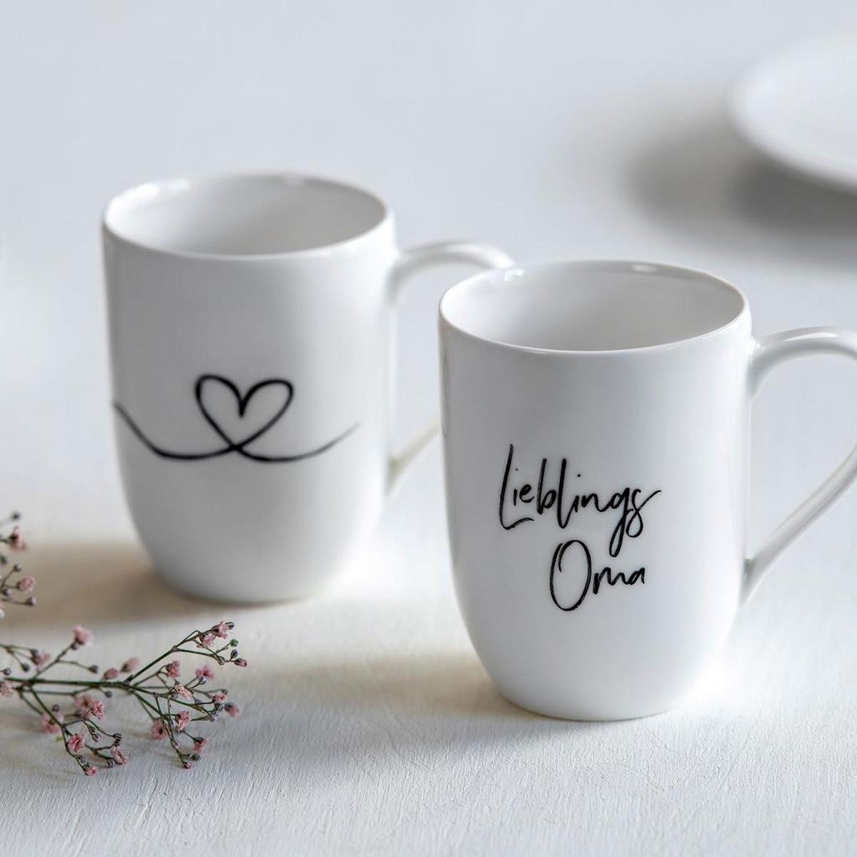 KAFFEEBECHER LIEBLINGSOMA Statement weiß 280 ml 2er Set - Weiß, Keramik (0.28L) - Villeroy & Boch