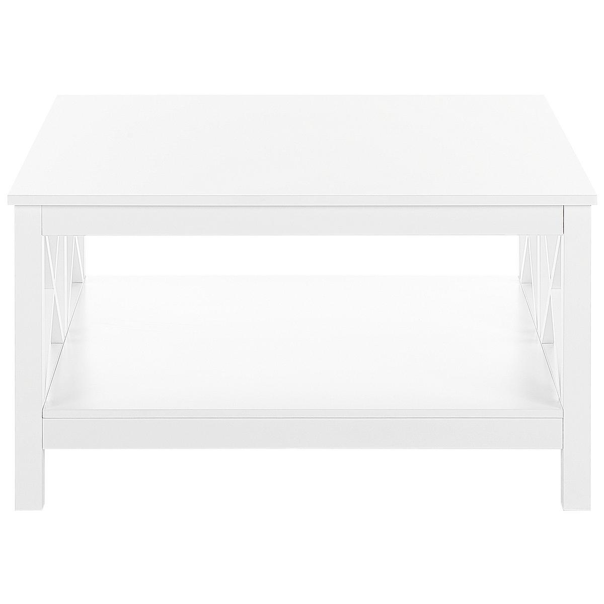 COUCHTISCH weiß quadratisch 80/80cm Lotta - Weiß, Holzwerkstoff (80/80/45cm) - Beliani