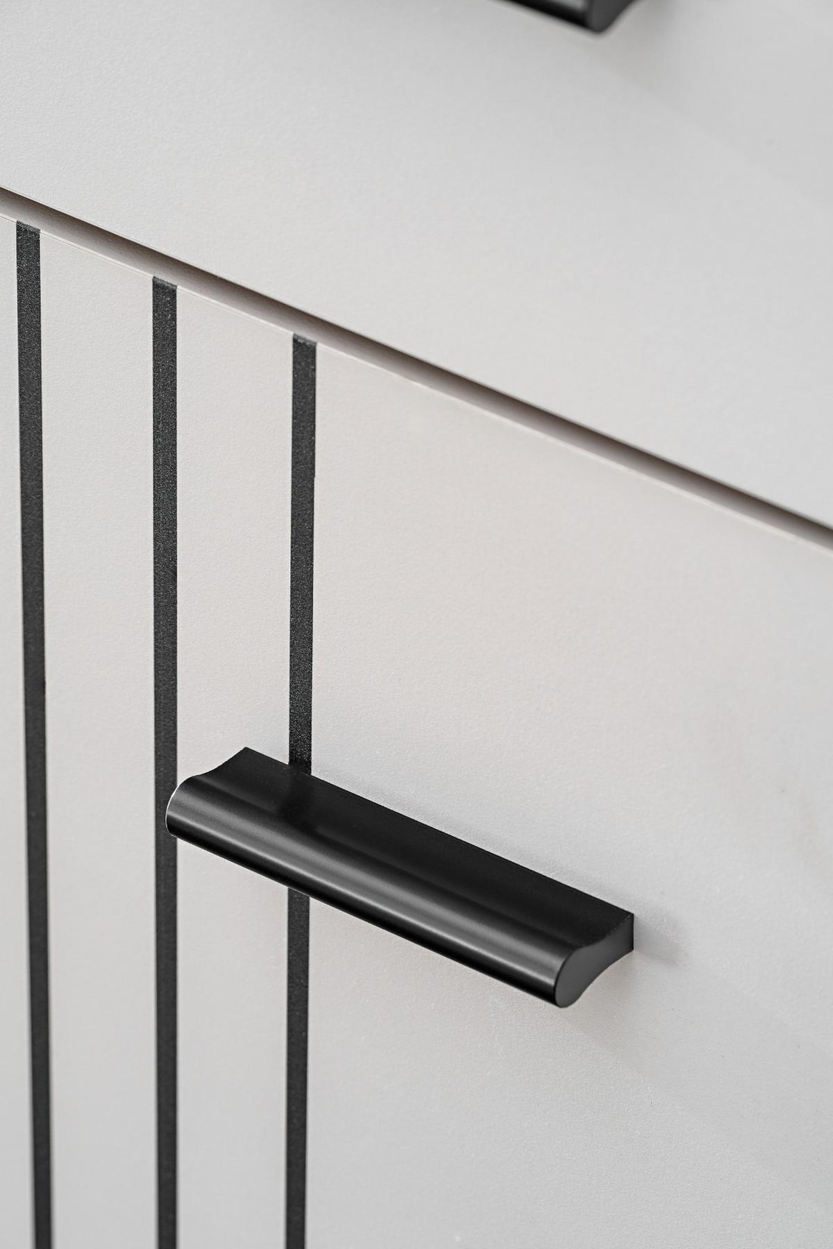 FLURKOMMODE Kaschmir, schwarz 60 x 96 cm, Flurschrank mit Streifenmuster - Kaschmir/Schwarz, Holzwerkstoff/Kunststoff (60/96/32cm) - Inn.Furn
