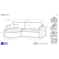 ECKSOFA Cora mit Schlaffunktion & Stauraum, Universell Rechts/Links, Dunkelgrün Cord Chenille 250/82/160 cm - Dunkelgrün/Schwarz, Kunststoff/Textil (250/160cm) - WFL GROUP