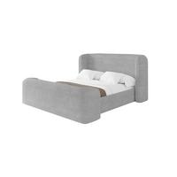 POLSTERBETT mit Bettkasten, Fußteil und Lattenrost, Boxbett ohne Matratze - ESTI-Z 180x200 Grau - Hellgrau, Holzwerkstoff/Textil (180/200cm) - ALTDECOR