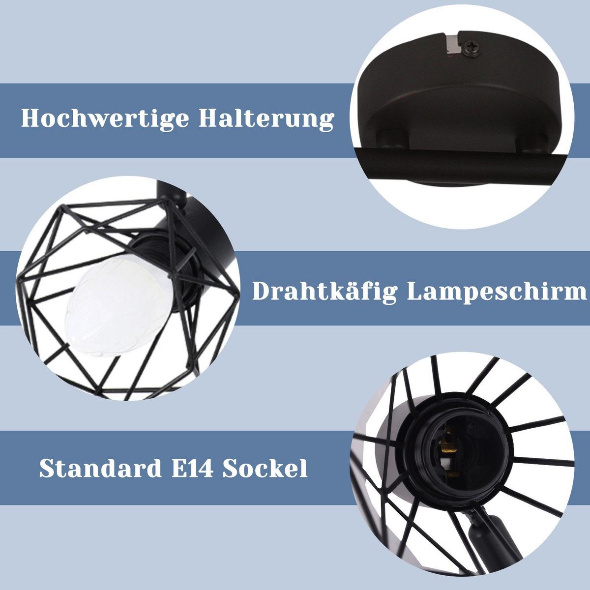 DECKENSTRAHLER Featherstone 2-flammig 28/10/20 cm - Schwarz, Metall (28/10/20cm) - Nettlife