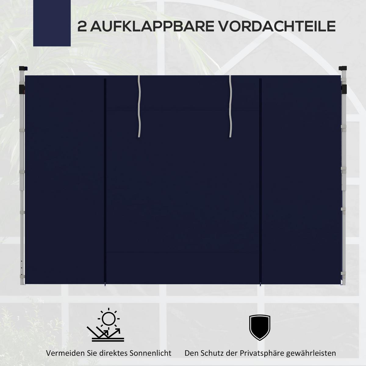 SEITENWÄNDE für 3 x 3/ 3 x 6 m Pavillon, Oxford, Blau - Blau, Kunststoff (1/195/295cm) - Outsunny