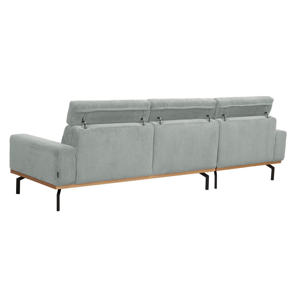 ECKSOFA mit Longchair links Katrien Cordstoff silber - Silberfarben, Kunststoff (135/280cm) - 58aufmkessel
