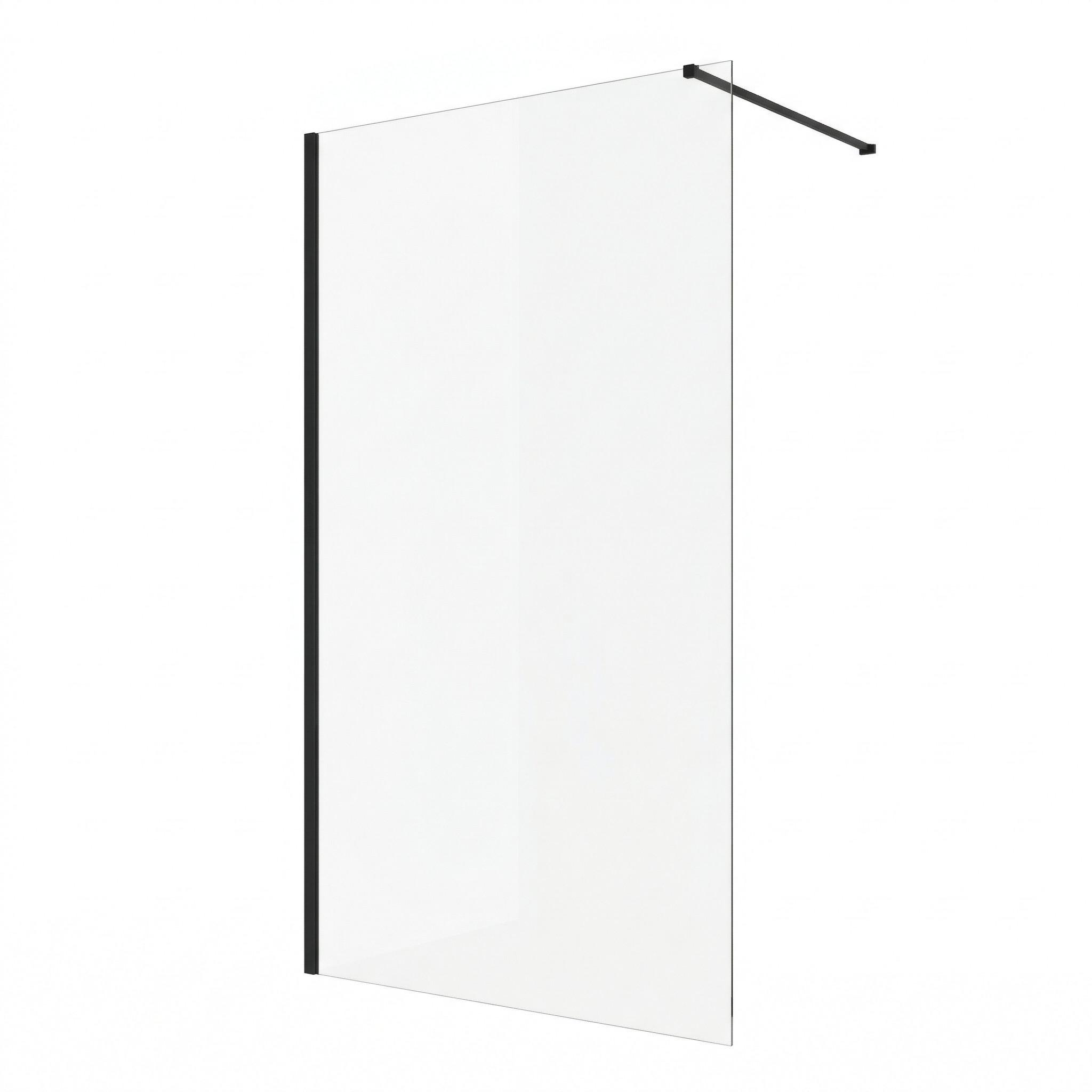 DUSCHWAND Florida - 100 x 200 cm - Schwarz - Walk-In Duschabtrennung aus Sicherheitsglas - Schwarz, Glas (100/200cm) - Badplaats