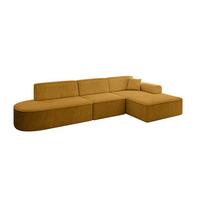 ECKSOFA Ottomane Rechts IREA-L2-v3 - 327x165x77 cm Senfgelb - Grün, Holzwerkstoff/Textil (327/165cm) - ALTDECOR