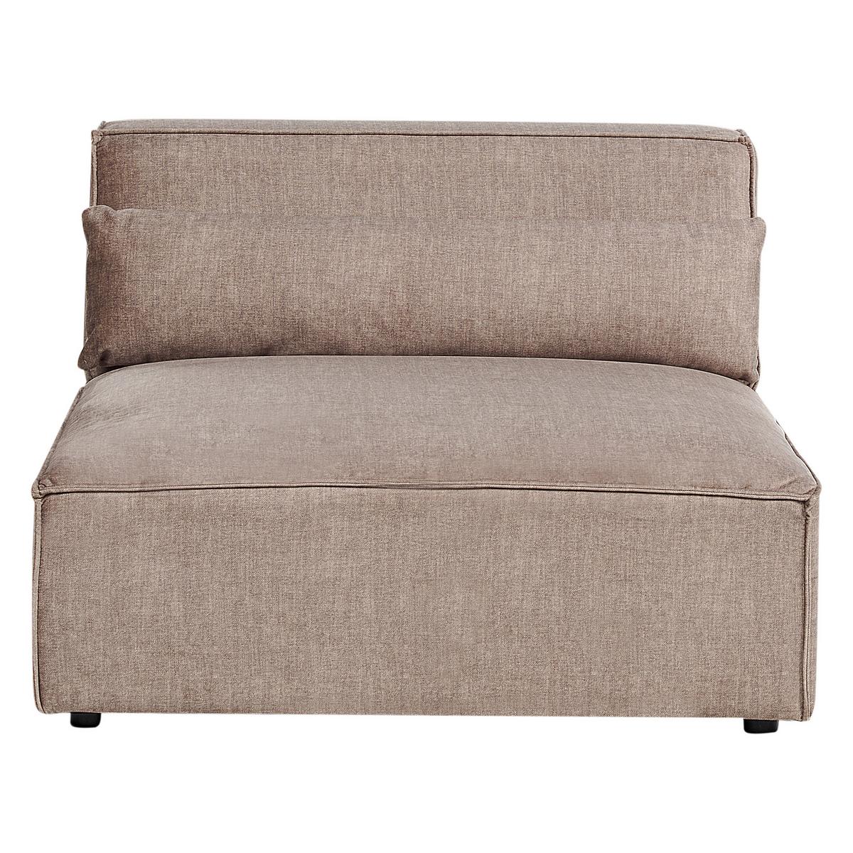 2-SITZER-SOFA hellbraun ohne Armlehnen Hellnar - Braun, Textil (204/70/126cm) - Beliani