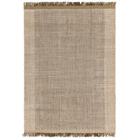 WOLLTEPPICH handgewebt mit Fransen PISA, geometrisch, Olivgrün, 160 x 230 cm - Beige, Textil (230/160cm) - KADIMA DESIGN