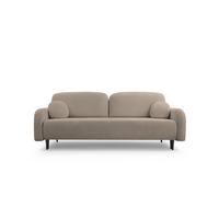 BETTSOFA VIVO Braun Geflochtener Stoff mit Schlaffunktion - Braun, Holz (230/95/102cm) - MASSENO