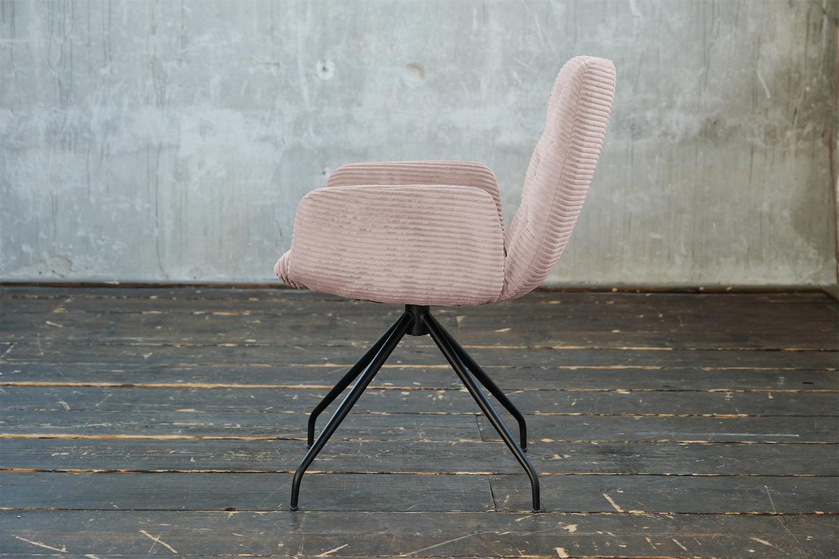 DREHSTUHL NEW CHARME Pink Cord (1er-Set) - Pink/Rosa, Textil (59/87/66cm) - KAWOLA