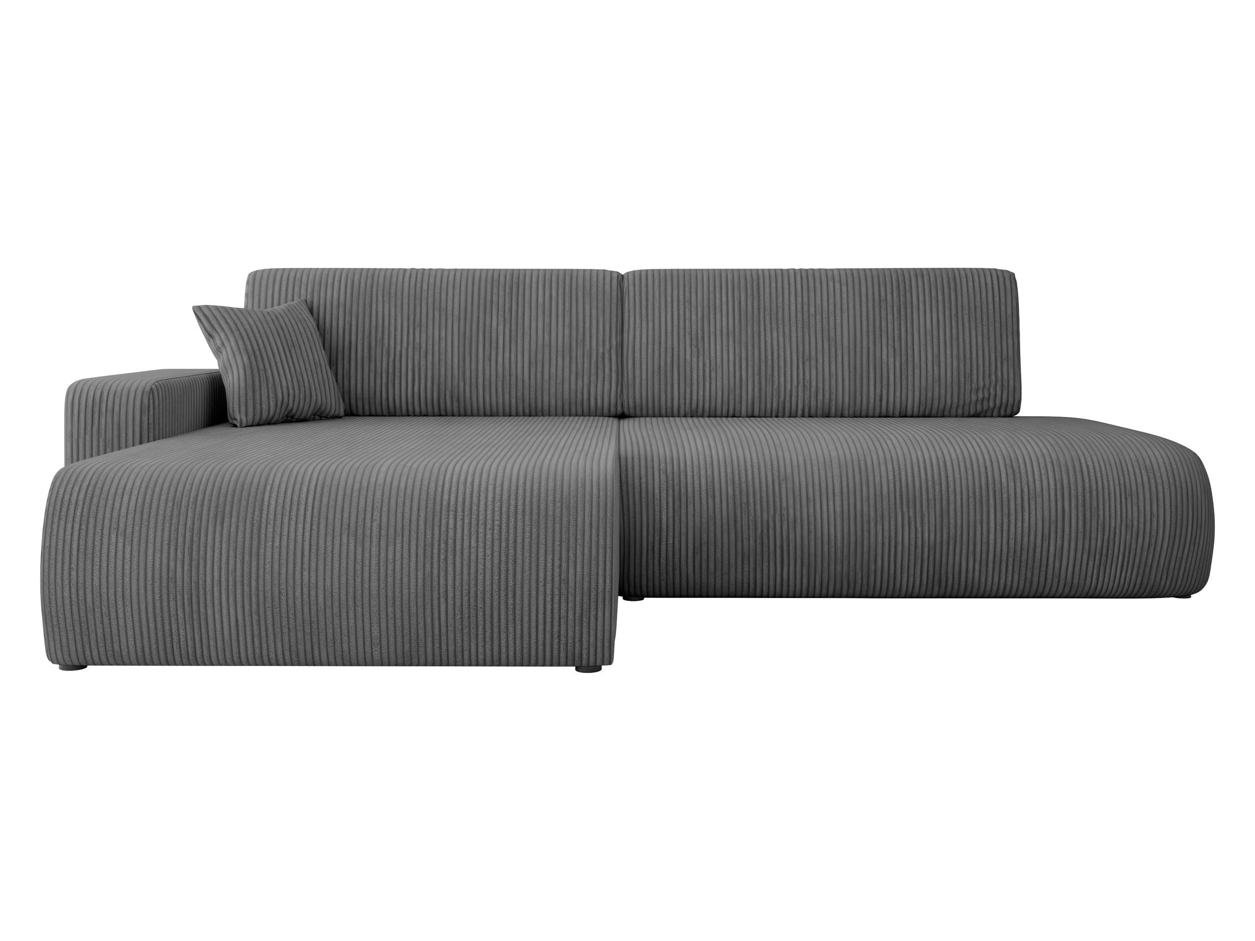 ECKSOFA Piano O Cord - Schwarz/Grau, Holz/Kunststoff (262/145cm) - MIRJAN24