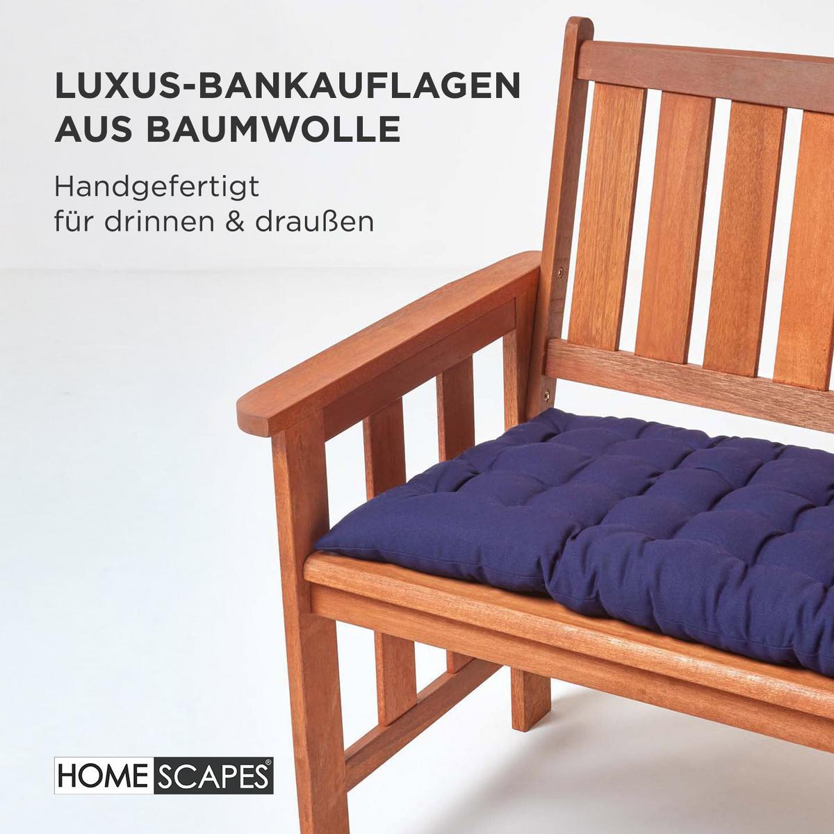 BANKAUFLAGE 2-Sitzer dunkelblau 108/42/5 cm - Dunkelblau, Textil (108/42/5cm) - Homescapes