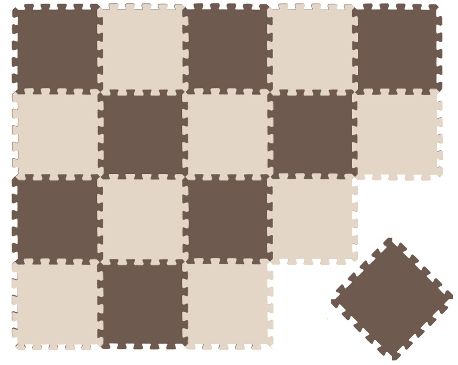 SPIELMATTE ab Null - 180/90/1 cm Puzzlematte Beige - Beige/Braun, Kunststoff (30/30cm) - Littletom