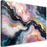 LEINWANDBILDER, Abstrakt marmor glamour - Multicolor, Textil (120/80cm) - Feeby