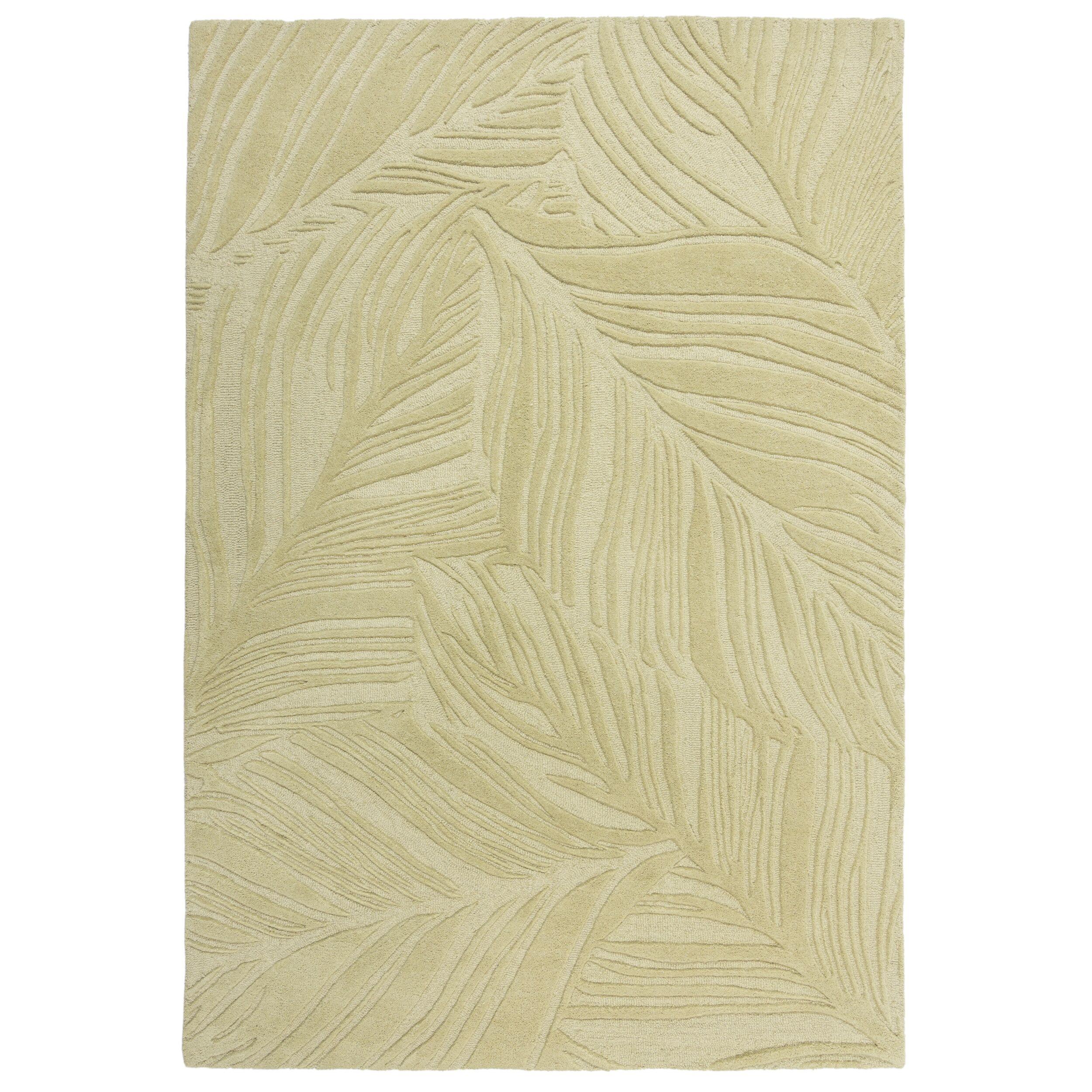 WOLLTEPPICH LEVEN, floral, Grün-Beige, 160 x 230 cm - Grün, Textil (160/230cm) - KADIMA DESIGN