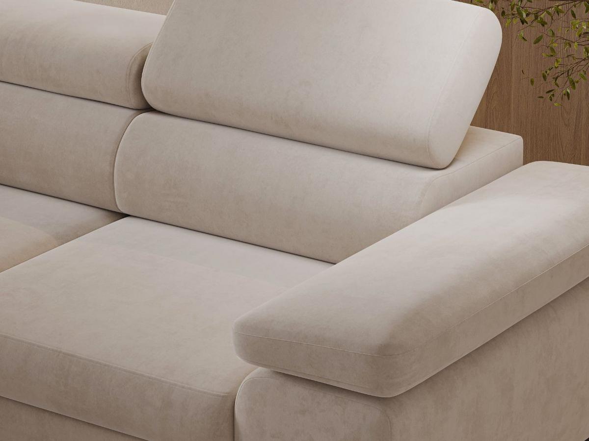 ECKSOFA Argon Beige Links - Beige/Schwarz, Holz/Textil (255/190cm) - Graingold