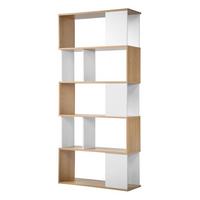 BÜCHERREGAL in Weiß- und Eichendekor - H173,5 cm - Weiß, Holzwerkstoff (29.5/173.5/34cm) - Calicosy