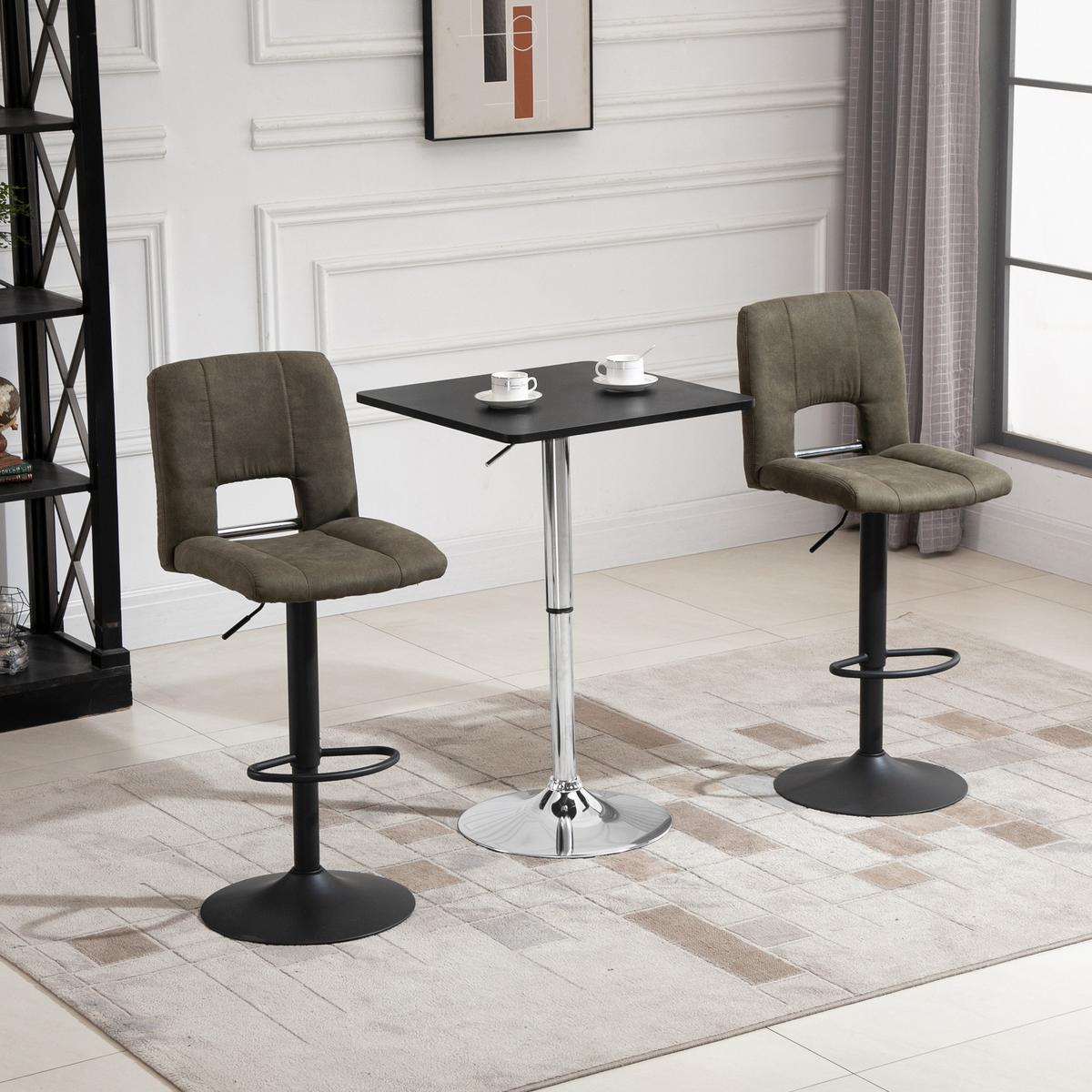 BARTISCH Höhenverstellbar Stehtisch mit Drehbar Tischplatte für Wohnzimmer - Schwarz, Holzwerkstoff (60/60/91cm) - HOMCOM