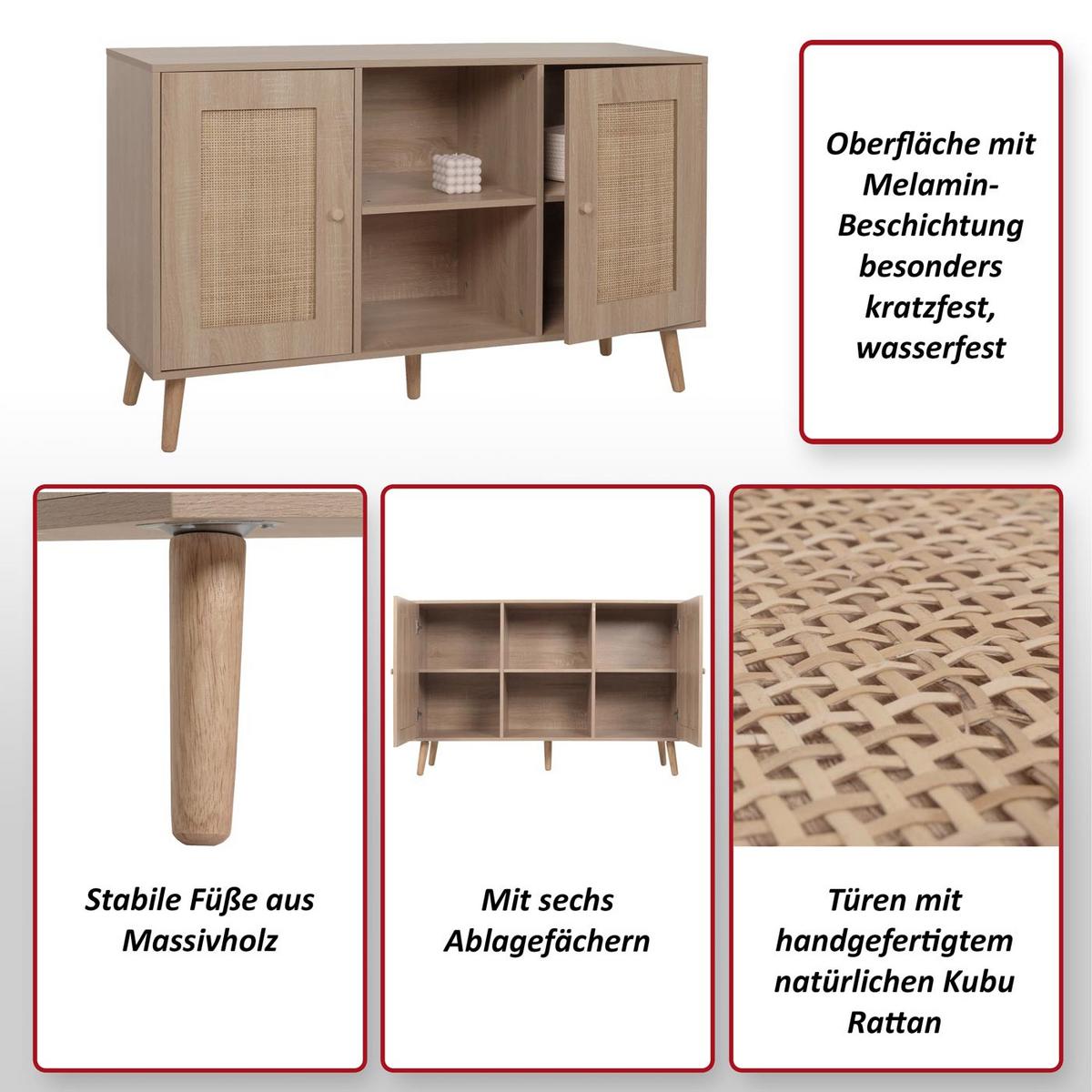 SIDEBOARD Braun - Braun, Holz (120/77/38cm) - MCW