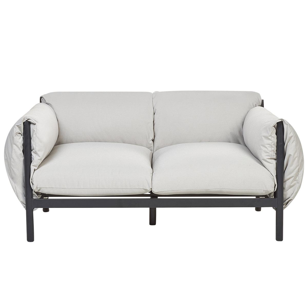 5-SITZER LOUNGE SET 2-teilig hellgrau/schwarz Esperia - Hellgrau/Schwarz, Metall - Beliani